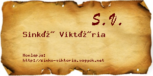 Sinkó Viktória névjegykártya